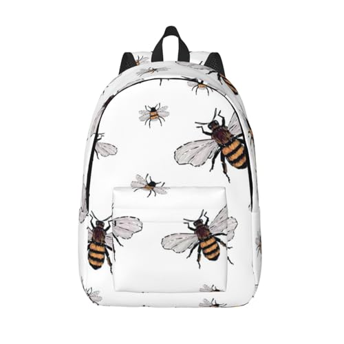 Sac à dos de voyage femme imprimé abeilles et sac ordinateur portable