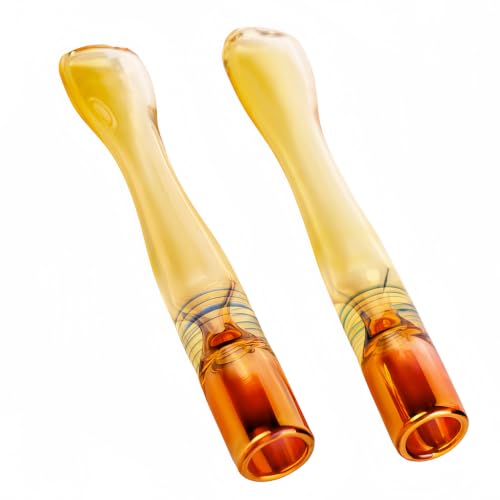 2 PCS 3 Inch long Handmade Golden Borosilicate Glass Tube 11mm 0.4IN OD 9mm 0.35 ID Glass Blowing Stem Steam Tube