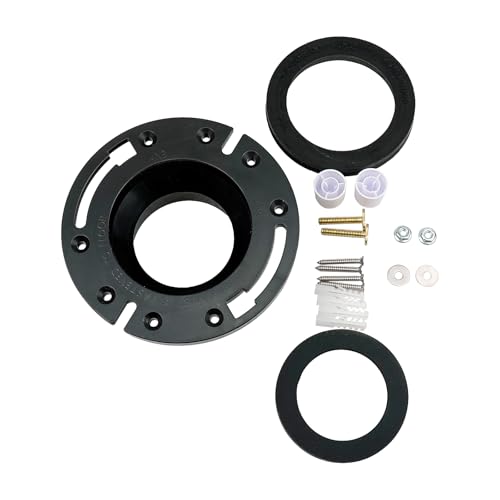 Image of RV Toilet Seal and 3 Inch Socket RV Toilet Flange Kit Compatible with RV 300 /310 /320 Toilets Replacement for 385345892 Flange and 385311658 Flush Seal and 385311652 Base Seal 3 in 1 Combo Kit (Black)
