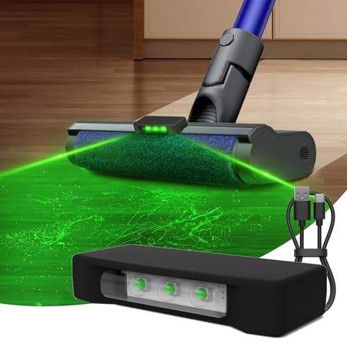 Bekamee Vacuum Dust Display Light Automatic Start-Stop Suitable for Dyson & All Vacuum Cleaners Center-Mounted Installation Ultra-Wide Angle to Reveal Hidden Dust & Pet Hair (USB-C Rechargeable)
