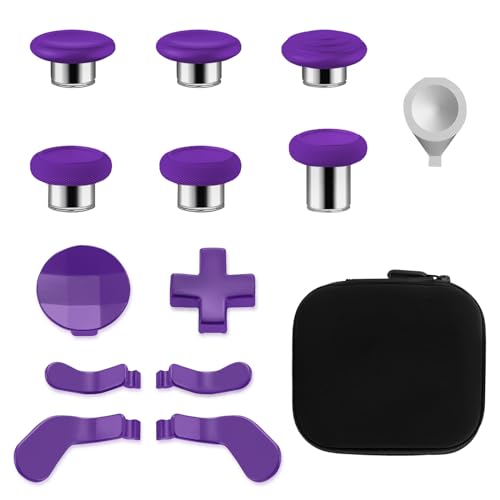 Baguettes en métal pour manette Xbox Elite Series 2 - Kit de boutons magnétiques de rechange comprenant 6 joysticks en métal plaqué, 4 pagaies, 2...