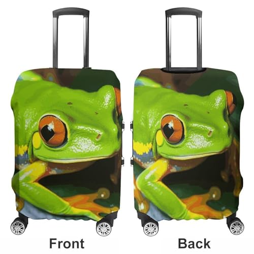 Carry on Luggage Cover Yellow Eye Green Frog Suitcase Covers for Luggages Tsa Approved Travel Luggage Sleeve Protector Elastic Suitcase Protector Anti-Scratch Washable Fits 19-30 Inch Case -L3