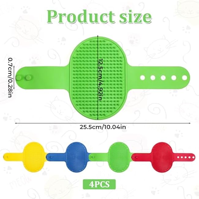 4 Pcs Cat Face Scratcher Silicone Grooming Strap Pad Cat Self Groomer Brushes Rubber Cats Massager for Indoor Climbing Frames Table Leg Cats Face Scratcher Adjustable-CXeJx9eo