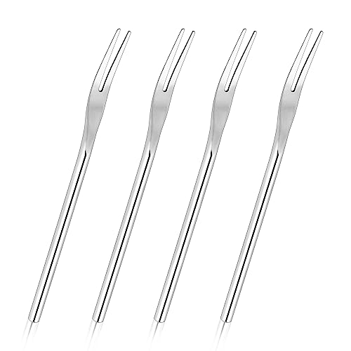 Luvtree 4-Piece Stainless Steel Fork Set - 5 Inch (12.9 cm) Dessert, Fruit, Salad, Seafood, Olive & Escargot Forks. Dishwasher Safe
