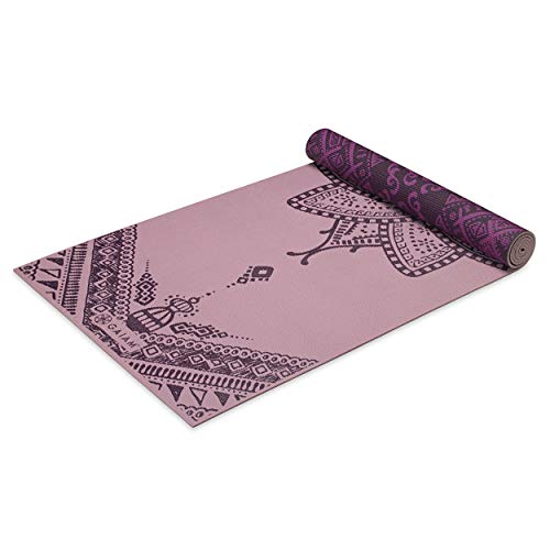 Gaiam Yogamatta, premiumtryck, vändbar, extra tjock, halkfri tränings- och fitnessmatta för alla typer av yoga, pilates och golvträning, inre...