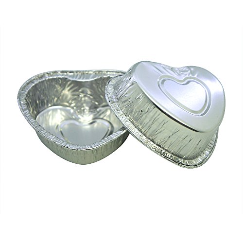 Mystar Heart Shape Disposable Aluminum Foil, Mini Cupcake/Muffin Baking Cups (105 Ml), Pack Of 60 #TOP4