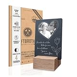 Craftbrothers Personalisierte Trauer Gedenktafel zum Andenken/Erinnerung an Verstorbene | mit Foto- und Text-Gravur-Optik