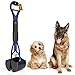 Balhvit Non-Breakable Pet Pooper Scooper for Dogs, Portable Dog Pooper Scooper with Long Handle & High Strength Durable Spring, Foldable Dog Poop Waste Pick Up Rake, Jaw Claw Bin for Grass (Blue)
