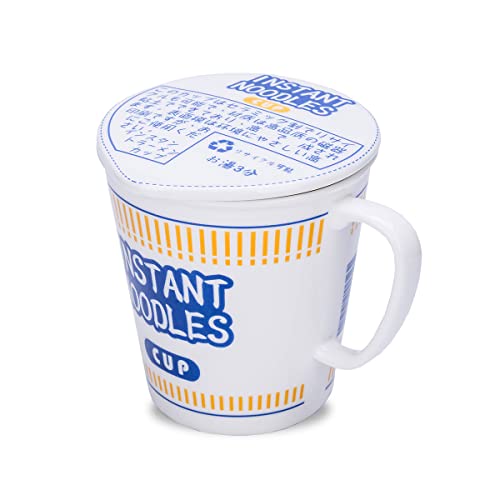 MDZF SWEET HOME Müslischale,Salatschüssel,Nudelschale,Schüssel mit Deckel, Instant Nudel Schüssel,Geschirr mit Griff,600ml (blau) Cover