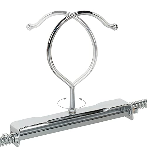 Relaxdays Hosenspannbügel, 10er Set, rutschhemmend, für Hosen & Röcke, Spiral Hosenspanner, Breite 30-50 cm, Silber/blau