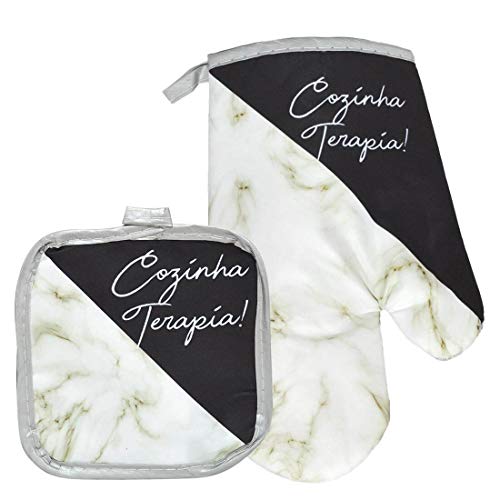 LUVA TÉRMICA PARA FORNO ALTAS TEMPERATURAS COM DESCANSO COR:PRETO