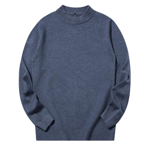 Pull col roulé hommes bleu 4XL idéal pour le bureau et les sorties