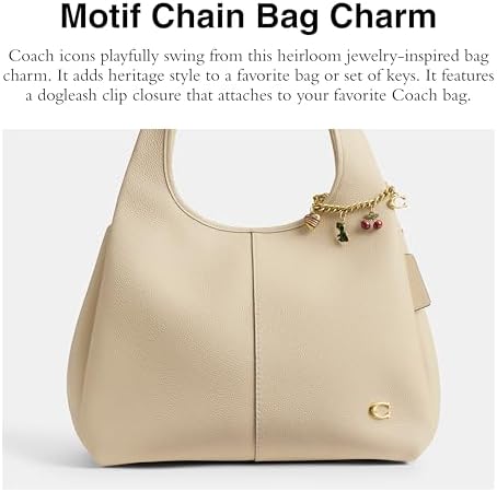 小物 vintage coach mini bag charm keychain Coach Chaveiro feminino com pingente de pulseira, B4/Multi, One