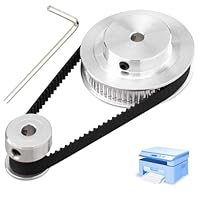 Synchronrad, Aluminium Zahnriemenscheibe, Bohrung Aluminium-Timing-Riemenscheibe, 20 & 60 Zähne, 8mm Bohrung, Planetengetriebe, mit 200 mm Länge Breite 6mm Riemen (20-60T-8B-6)