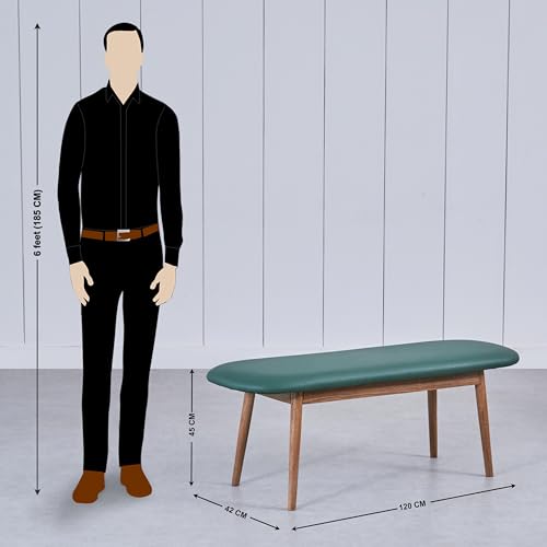 Image of Home Centre | Fernliving | Faux Leather | Dining Benches | Green | 1 Year Warranty