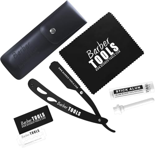 Foto von BARBER TOOLS ✮ Rasiermesser mit Box und 5 Rasierklingen + Poliertuch + Etui