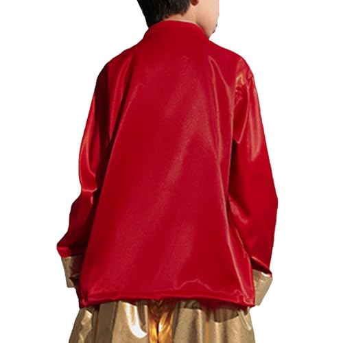 Boys Chinese Dragon Tang Top Long Sleeve Retro Red New Year Kids Jacket4