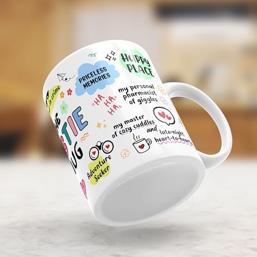 Image of The Bestie Coffee Mug with Keychain | for Girl Bestfriend | Gift for Friends Sister | Friends Mug | Friendship Day Gifts for Girl Women | Birthday Gift 330ML Pack of 1