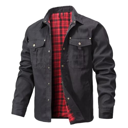 Veste windbreaker homme décontracté à carreaux doublé GUOYUXIAO