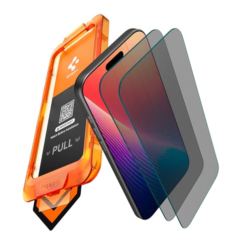 Image of Spigen AlignMaster S Privacy Tempered Glass Screen Protector Guard for iPhone 17 Pro Max [2 Pack]