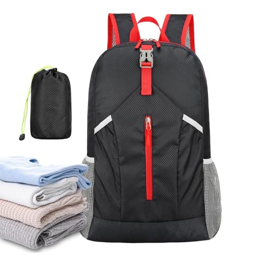 Mochila plegable, mochila ultraligera de 32 x 47 x 16 cm, mochila portátil para exteriores, mochila de senderismo con múltiples compartimentos, mochila de camping para hombres y mujeres, escalada de