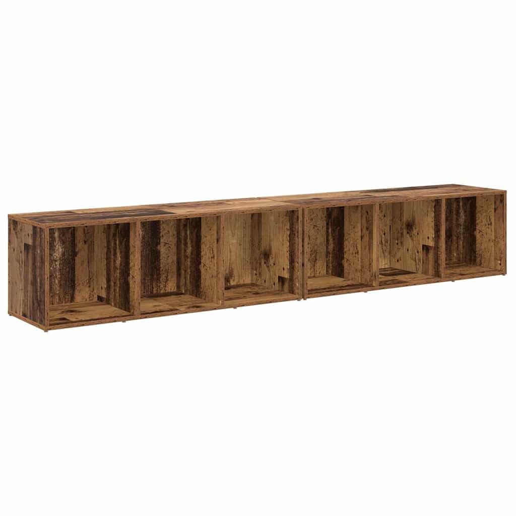 Set 2 Mobili TV da Parete Legno Ingegnerizzato e Massello | Mobile sospeso salvaspazio per il soggiorno, con ante a cerniera e vani interni per riordinare i vostri accessori.