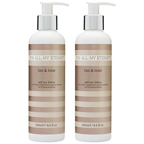 For All My Eternity Tan & Tone Firming Self Tan Lotion 2 x 250ml MULTIBUY. Firming and Toning Fake Tan with natural ingredients and plant extracts. Paraben free self tanning cream/lotion Cover