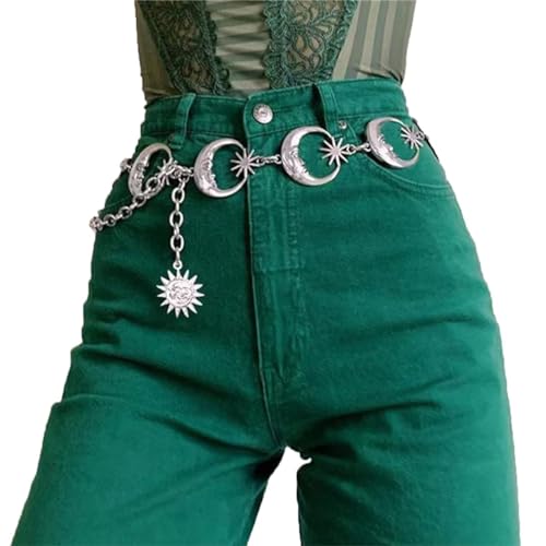 Moon Star Metal Waist Chain Sun Pendant Belly Belt Body Chains Jewelry Accessories for Women