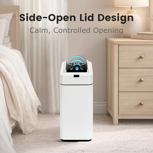 SYNCVIBE-Slim-Bathroom-Trash-Can-26-Gallon-Butterfly-Sensor-Lid-White-Stainless-Steel-Garbage-Can-Automatic-Trash-Bin-IPX5-Waterproof-Wastebasket-for-Under-Counter-and-Small-Spaces