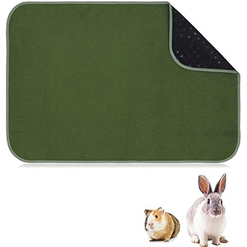chengsan Guinea Pig Cage Liner Rabbit Bedding Pee Pads, Coral Fleece Rat Bedding Absorbent Cage Mat for Small Animals, Reusable Washable with Waterproof Bottom, Fit Cage C&C 2x3 Cover