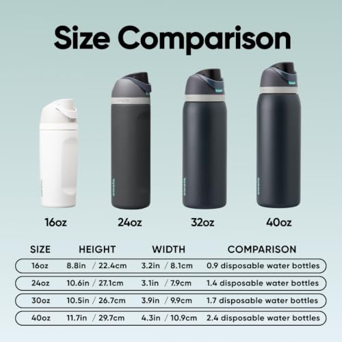 Image of Owala FreeSip Insulated Stainless Steel Water Bottle with Straw for Sports and Travel, BPA-Free, 40oz, Foggy Tide