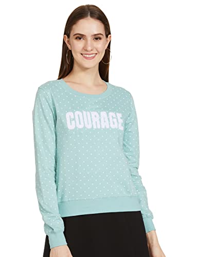 Image of Max Women Polka Dot Printed Cotton Round Neck Sweatshirt