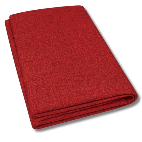 TESSUTO LONETA RESISTENTE E DUREVOLE: Realizzato in pregiato tessuto Loneta (65% poliestere, 35% cotone), questo telo arredo offre la combinazione tra la morbidezza del cotone e la resistenza del poliestere. La trama fitta e strutturata garantisce una lunga durata nel tempo, resistendo all'usura quotidiana, agli strappi e alla formazione di pieghe, mantenendo inalterata la brillantezza del colore rosso anche dopo numerosi lavaggi