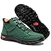 FLYLAND Men's Casual Leather Shoes Chukka Ankle Boots Handmade Fashion Shoes Non Slip Breathable Comfortable Mid Top for Driving Walking Outdoor (Green, 13)