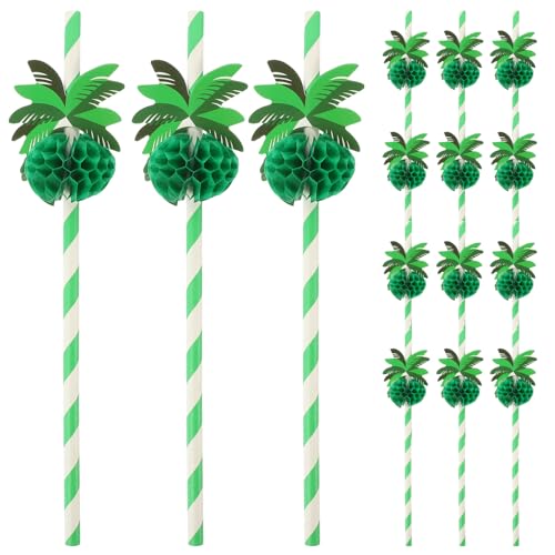 50 pitillos de papel para fiesta hawaiana