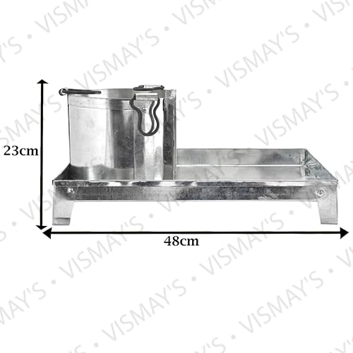 Image of VISMAY'S Portable Iron Chulha Biomass Stove Heavy Duty (48x23x33 CM) Strong Build Supports Big Utensils Cooking Heating Coal Firewood Stove Sigdi for Camping Outdoor Travel Home Kitchen Use (2 Kg)