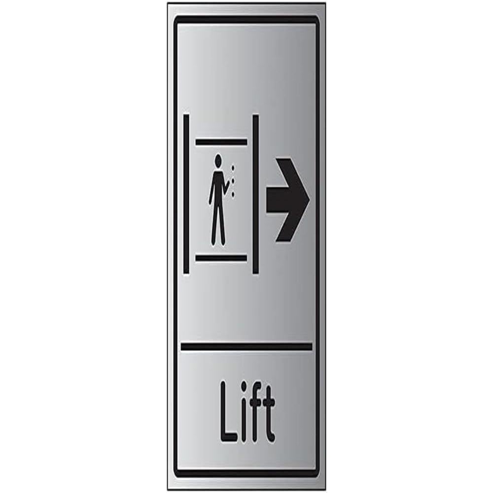 Pfeil-Schild 'Rechts' – 150x200 Mm, Aluminium-Optik – Für Wegeleitung & Sicherheitskennzeichnung