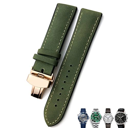 Bracelet montre cuir noir marron 21mm compatible Rolex IWC et Omega Seamaster 300