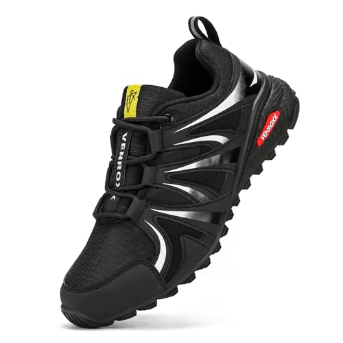 VENROXX Chaussures Trail Homme Respirantes Chaussure de Randonnée Légères Antidérapantes Basket Trekking Outdoor Sports Chaussures de Marche, Noir, 43