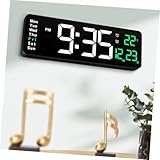 Luminosité réglable : 10 niveaux de luminosité, vous pouvez facilement régler manuellement une luminosité confortable, horloge numérique pour le salon, horloge murale LED numérique