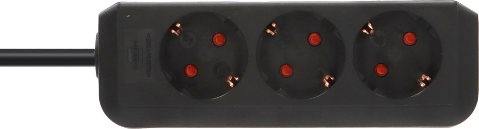 Brennenstuhl Eco-Line Steckdosenleiste 3-Fach (Mehrfachsteckdose mit erhöhtem Berührungsschutz und 1,5m Kabel) schwarz (Single, 1,5m (Packung mit 10))