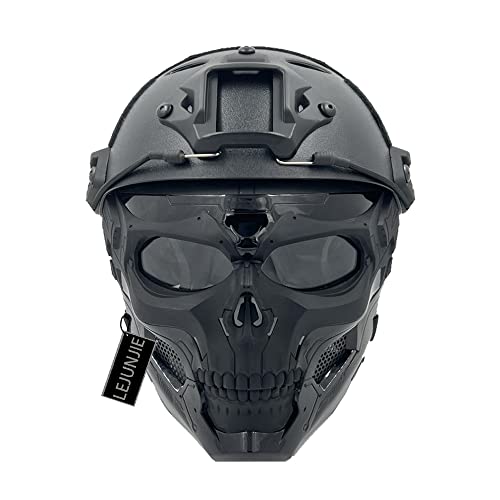 PJ Tactical Airsoft Fast Helmet with Skull Mask