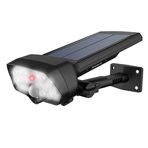 HXSS 17 LED adjustable Solar Light with Motion Sensor, Waterproof Spotlight for Garden, Outdoor, Fence, Patio, Deck, Yard, Home, Driveway, Stairs, Outside Wall etc