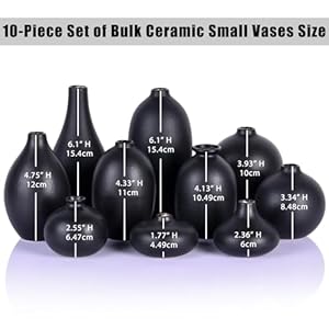   10-Set-of-Ceramic-Bud-Vases-Matte-Black-Small-Vases-for-Modern-Minimalist-Home-Decor-for-Party-Wedding-Table-Centerpieces-Farmhouse-Living-Room-Tabletop-Boho-Decor-Black