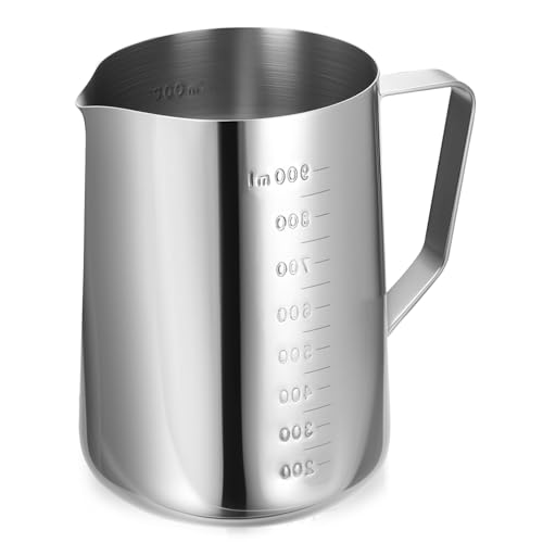 Messbecher Edelstahl 1L mit Feinskala 1000ml Messbecher Küche Eührbecher Edelstahl Meßbecher Metall Mixbecher für Bar Café Zuhause Küche Restauran Measuring Cups