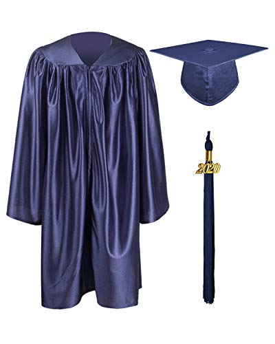 GraduationMall Shiny Kindergarten & Preschool Graduation Gown Cap Set with 2020 Tassel Navy
