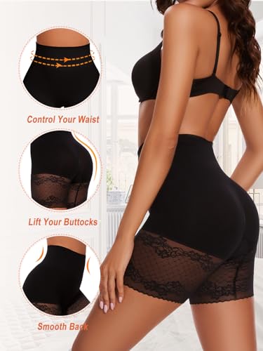 Lace Slip Shorts for Under Dresses Tummy Control Butt Lifter High Waisted Under Shorts Seamless Bodyshorts Shapewear4