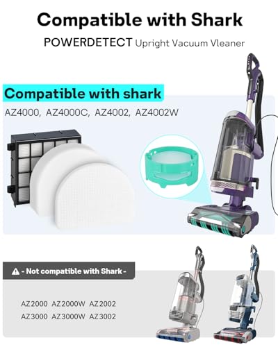 Image of Leemone AZ4002 Replacement Accessories for Shark AZ4000 AZ4000C AZ4002 AZ4002W POWERDETECT Upright Vacuum Cleaner, 2 Filters, 6 Foam & Felt Filters, 3 Odor Neutralizer Cartridges, 1 Brush, 18 Pack