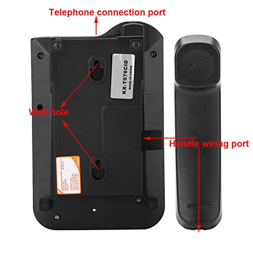 Teléfono fijo con cable negro para oficina y hogar miniatura 5