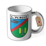 Tasse 4 PzBtl 74 Bundeswehr Verbandsabzeichen Kompanie Seedorf Leopard 1#42270